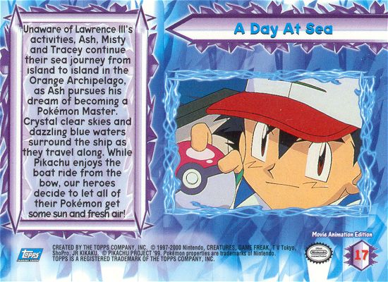 A Day At Sea - 17 - Topps - Pokemon the Movie 2000 - back