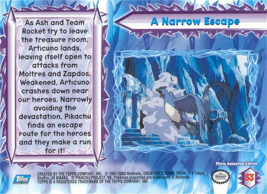 A Narrow Escape - 53 - Topps - Pokemon the Movie 2000 - back