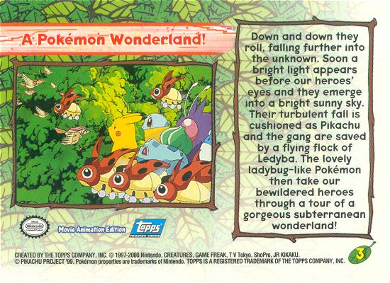 A Pokémon Wonderland! - 3 - Topps - Pokemon the Movie 2000 - back