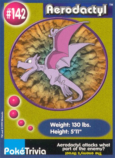 Aerodactyl - 142 - Burger King  - front