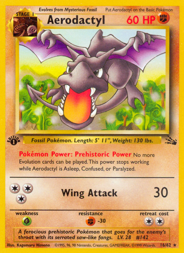 Check the actual price of your Aerodactyl 16/62 Pokemon card