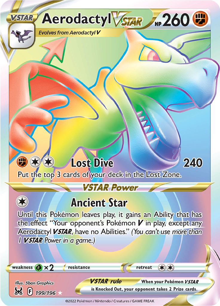  Pokemon - Aerodactyl V - 179/196 Lost Origin Full Art Card :  Toys & Games