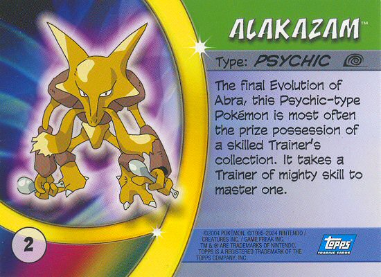 Alakazam - 2 - Topps - Pokemon Advanced Challenge - back