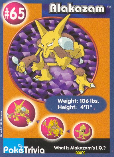 Mavin  Topps Alakazam Pokemon Card EV9 of 12 Die Cut Evolution #65 Series  2 Stage 3