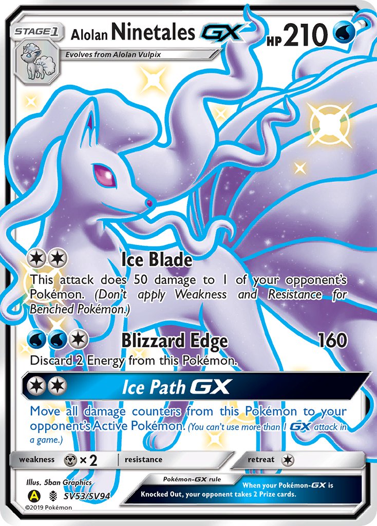 Alolan Ninetales-GX - SV53 - Guardians Rising