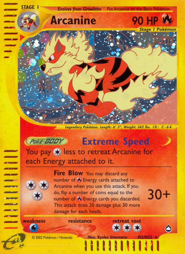 Arcanine - H2/H32 - Aquapolis