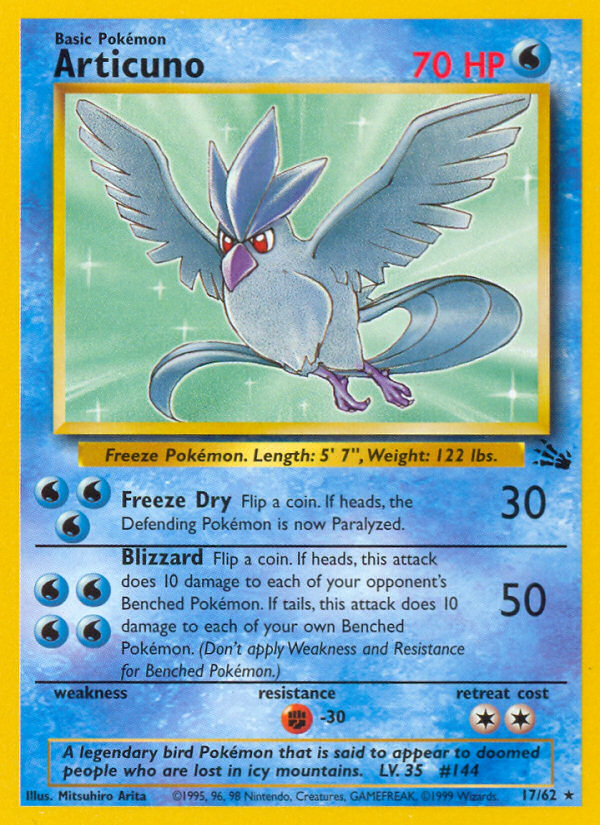 Articuno Fossil set unlimited