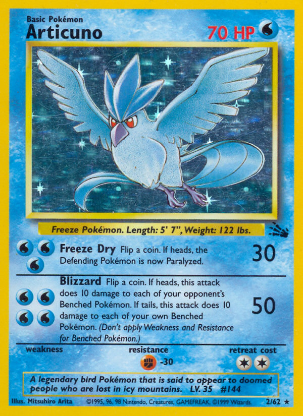 Articuno Fossil set unlimited