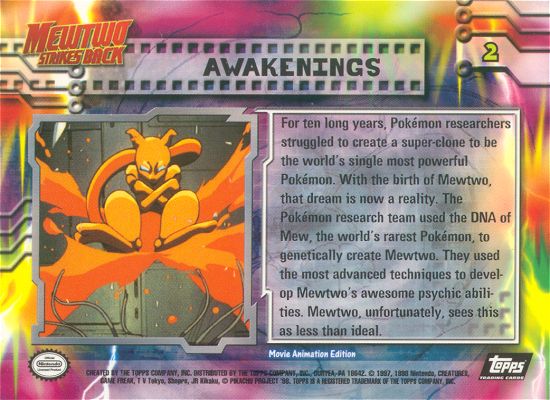 Awakenings - 2 - Topps - Pokemon the first movie - back