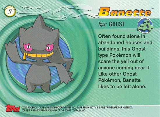 Check the actual price of your Banette Topps Pokemon card on