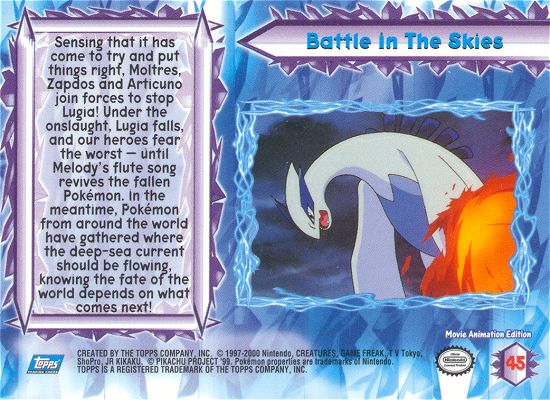 Battle In The Skies - 45 - Topps - Pokemon the Movie 2000 - back