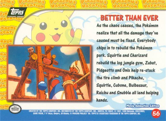 Better than Ever - 56 - Topps - Pokemon the first movie - back