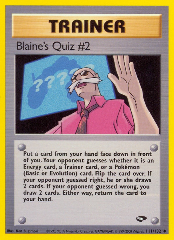 Blaine’s Quiz #2 Gym Challenge Unlimited