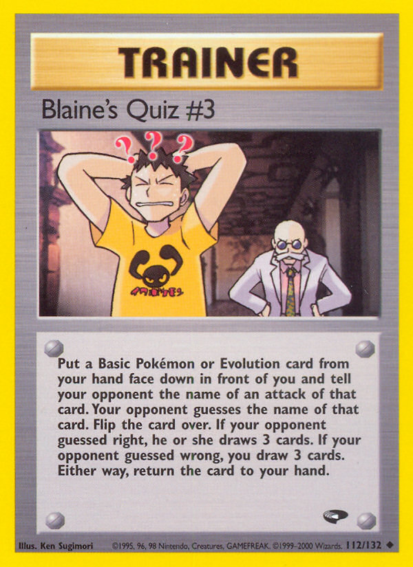 Blaine’s Quiz #3 Gym Challenge Unlimited