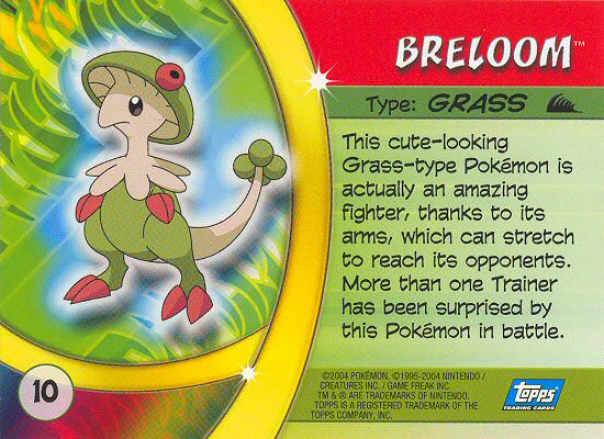 Breloom - 10 - Topps - Pokemon Advanced Challenge - back