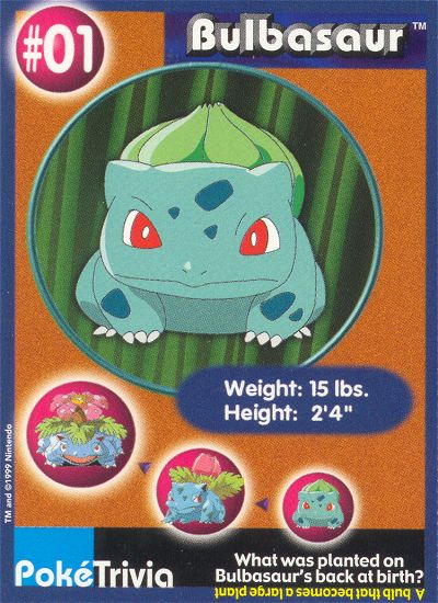 Bulbasaur - 01 - Burger King  - front