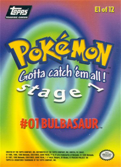 Bulbasaur - E01 - Topps - Series 2 - back