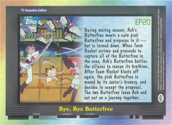 Bye Butterfree - EP20 - Topps - Series 2 - front