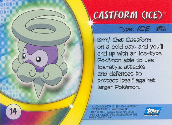 Castform (Ice) - 14 - Topps - Pokemon Advanced Challenge - back