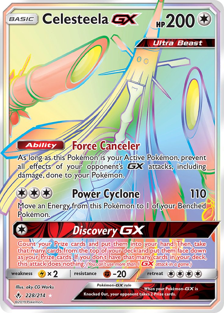 Card Celesteela-GX 208/214 da coleção Unbroken Bonds