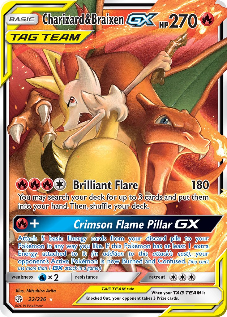 Charizard & Braixen-GX - 22 - Cosmic Eclipse