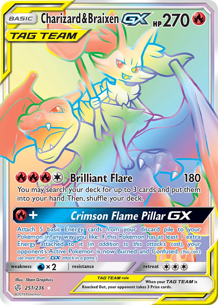 Charizard & Braixen-GX - 251 - Cosmic Eclipse