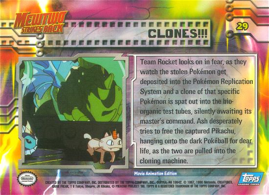 Clones!!! - 29 - Topps - Pokemon the first movie - back