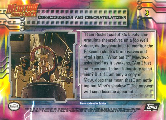 Consciousness and Congratulations - 3 - Topps - Pokemon the first movie - back