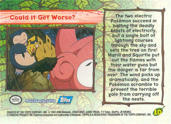 Could It Get Worse? - 10 - Topps - Pokemon the Movie 2000 - back