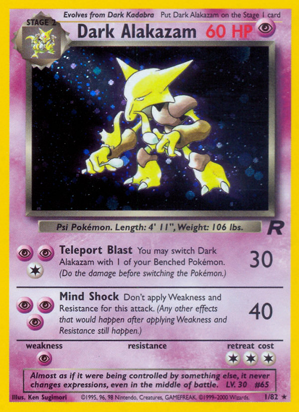 Dark Alakazam Team Rocket unlimited