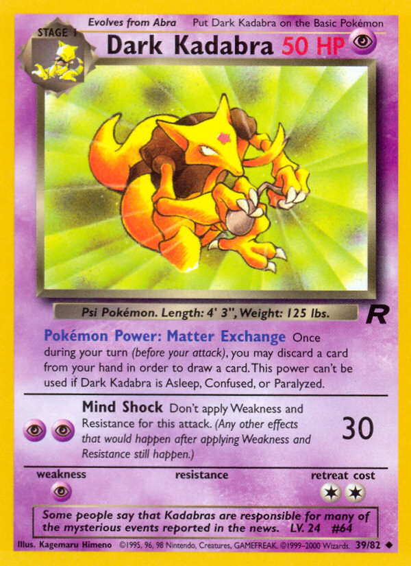 Dark Kadabra Team Rocket unlimited