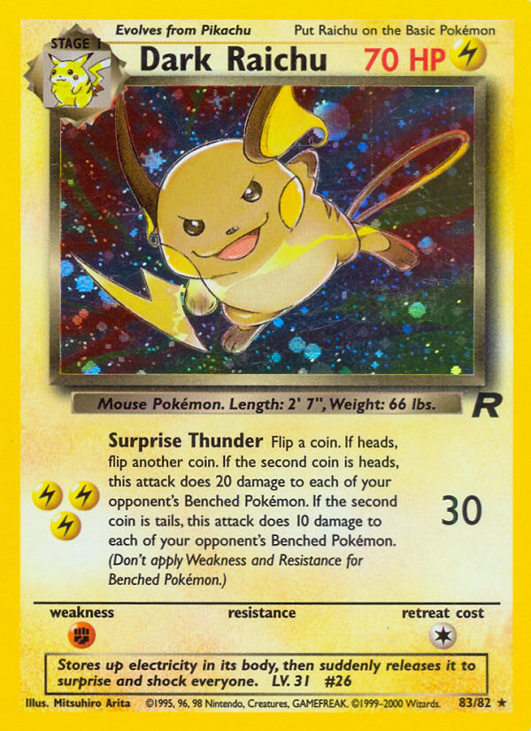 Dark Raichu Team Rocket unlimited