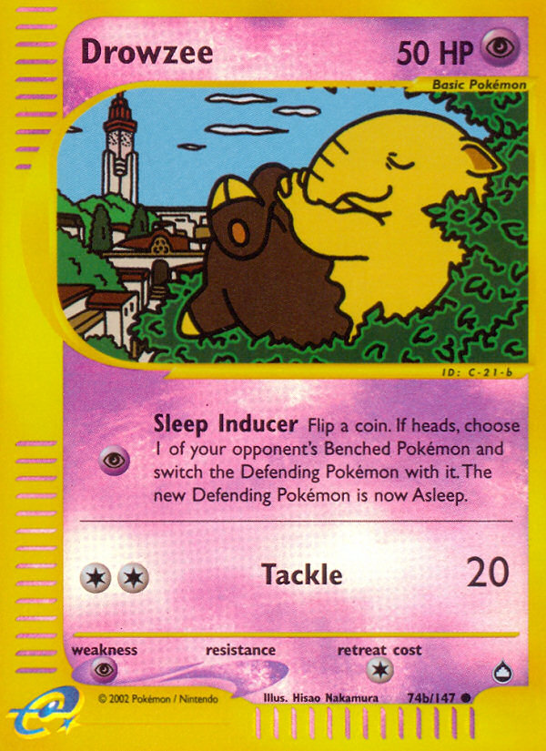 Drowzee - 74/147 - Reverse holo - Aquapolis