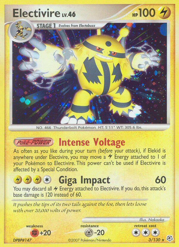 Check the actual price of your Electivire 3/130 Pokemon card