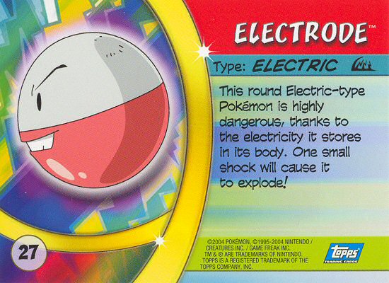 Electrode - 27 - Topps - Pokemon Advanced Challenge - back