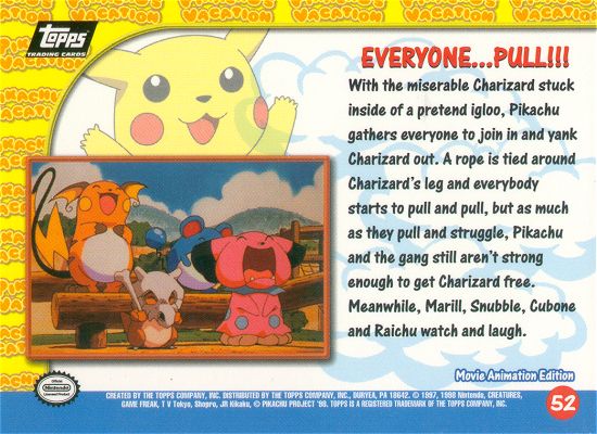 Everyone...Pull!!! - 52 - Topps - Pokemon the first movie - back