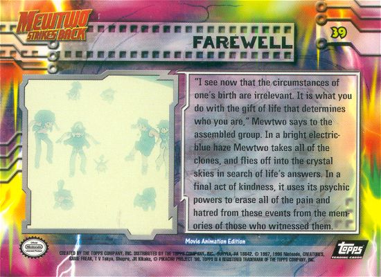 Farewell - 39 - Topps - Pokemon the first movie - back