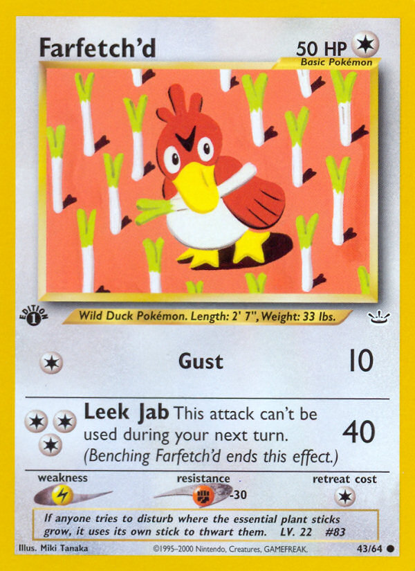 Card Farfetch'd 27/102 Pokemon Original