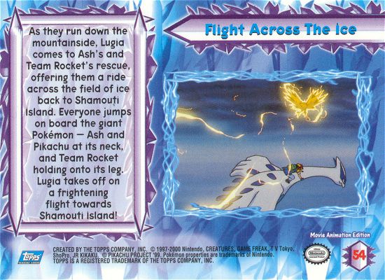Flight Across The Ice - 54 - Topps - Pokemon the Movie 2000 - back