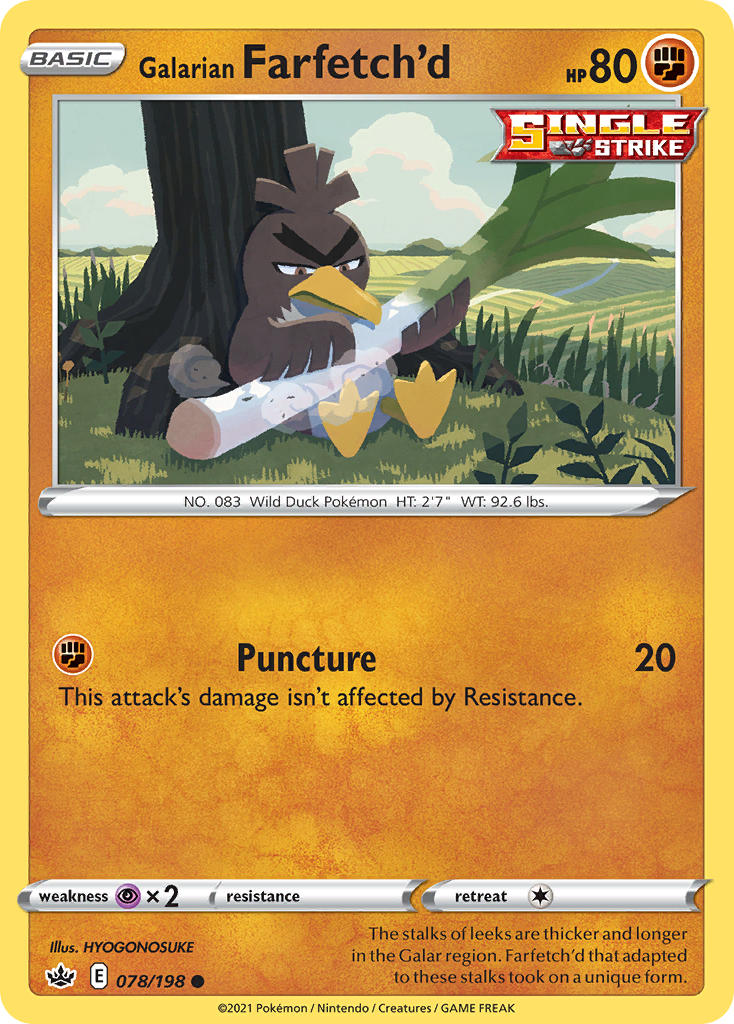 Check the actual price of your Galarian Farfetch'd 078/198 Pokemon card