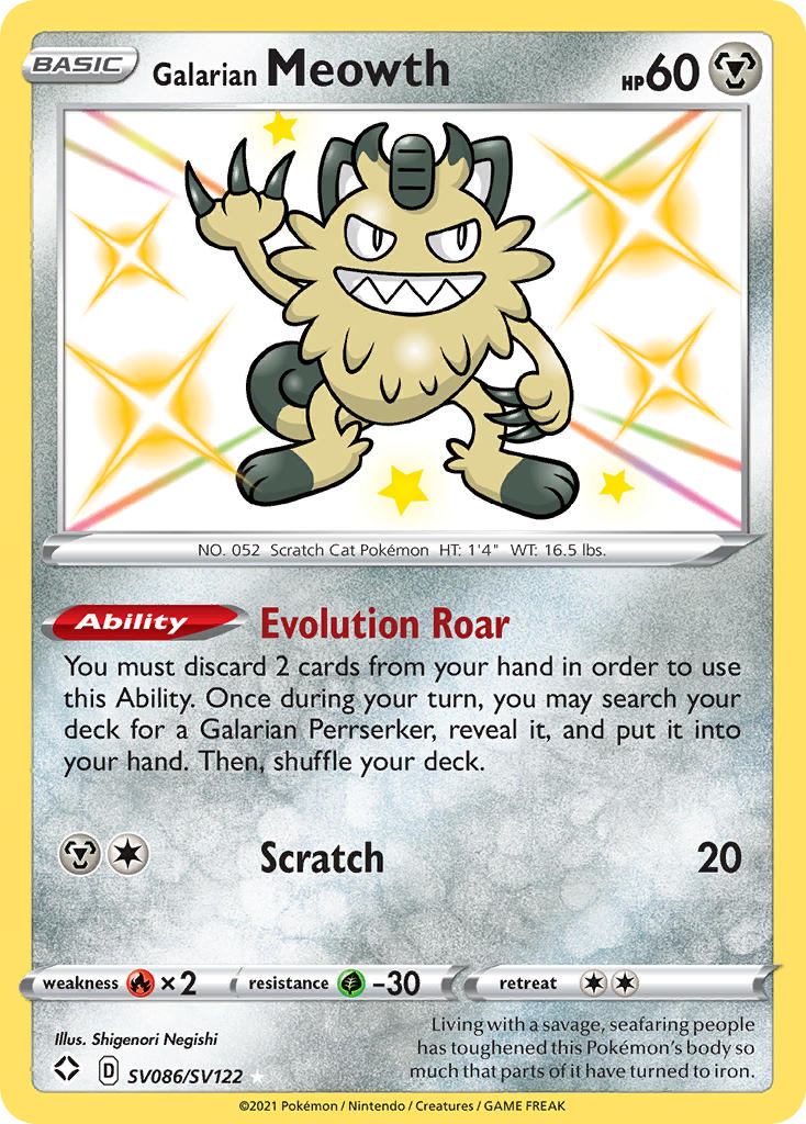 Galarian Meowth - SV086 - Shining Fates