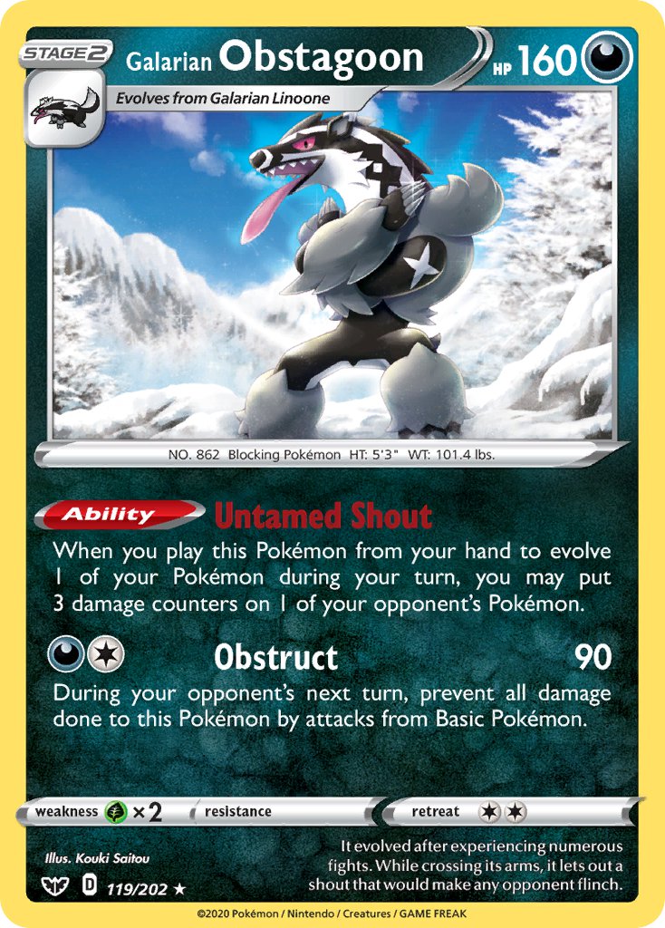 Galarian Obstagoon - 119 - Sword & Shield