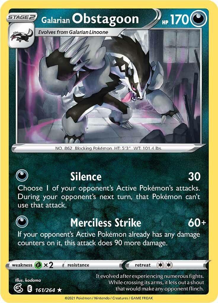 Galarian Obstagoon - 161 - Fusion Strike