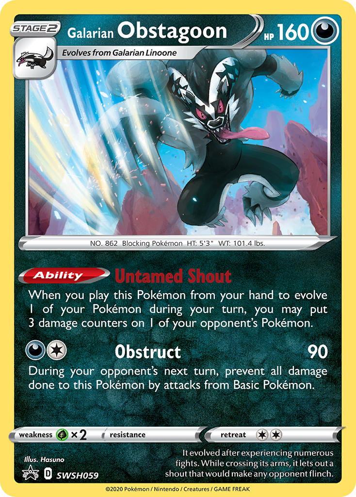 Galarian Obstagoon - SWSH059 - Sword & Shield Promos