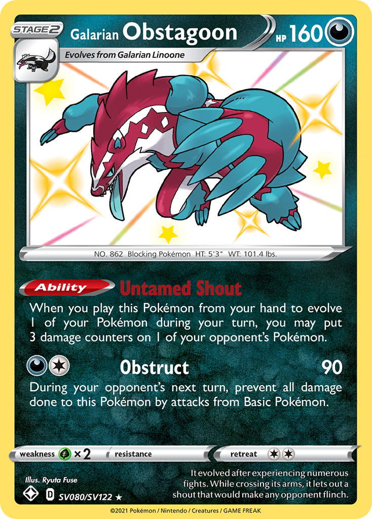 Galarian Obstagoon - SV080 - Shining Fates