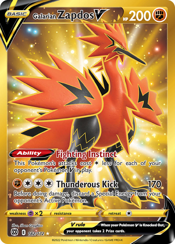 Galarian Zapdos V - 182 - Brilliant Stars