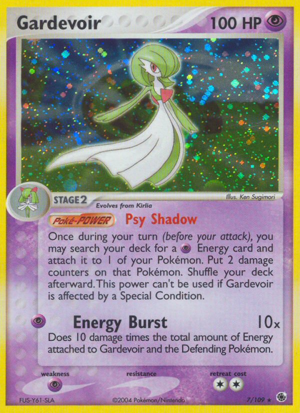 Card Pokemon Gardevoir Shiny 109 raro brilhante carta