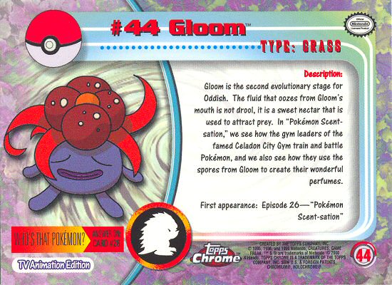 Gloom - 44 - Topps - Chrome series 1 - back