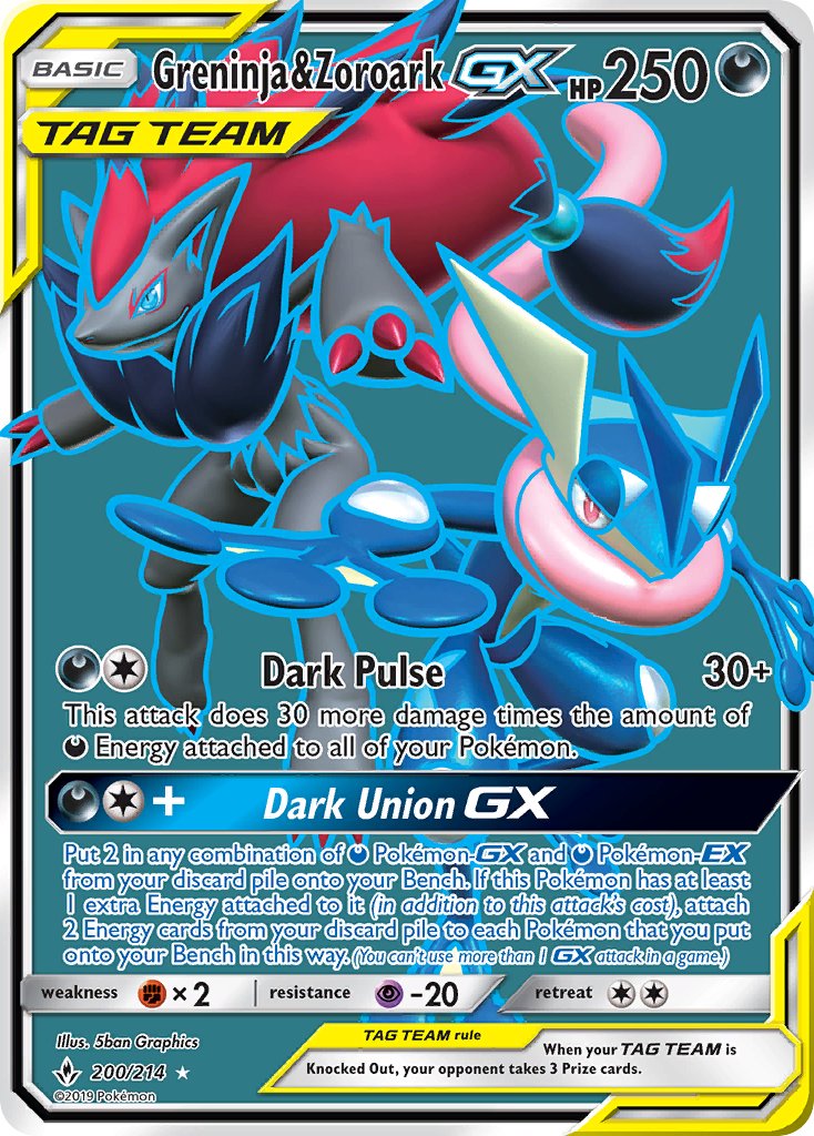 Greninja & Zoroark-GX - 200 - Unbroken Bonds