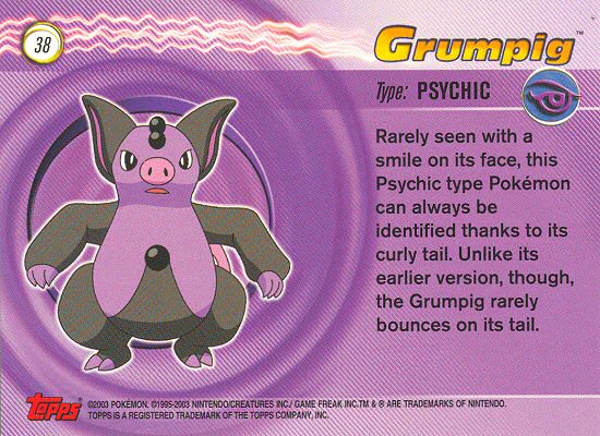 Grumpig - 38 - Topps - Pokemon Advanced - back